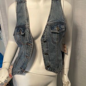 Brand new denim cropped vest